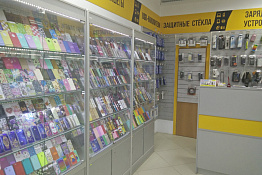 Сеть магазинов электроники с сервисным центром.